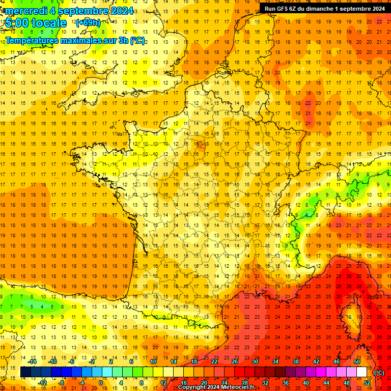 Modele GFS - Carte prvisions 