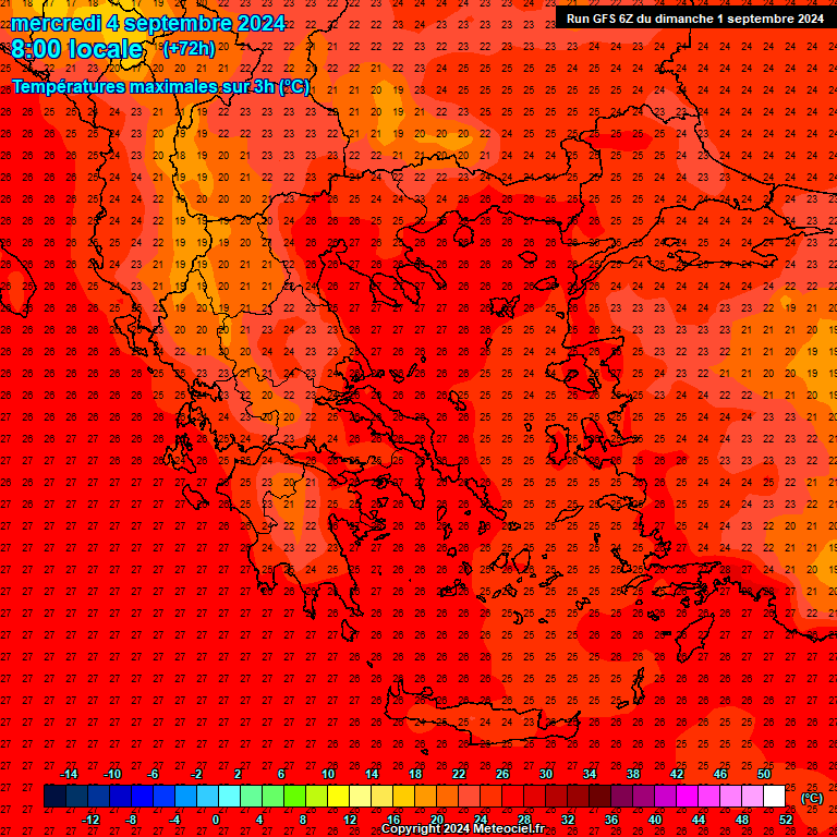 Modele GFS - Carte prvisions 