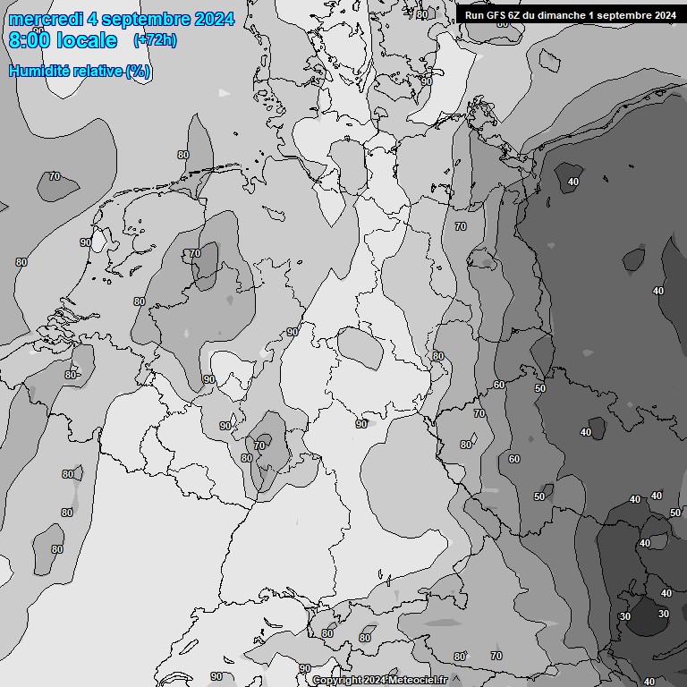 Modele GFS - Carte prvisions 