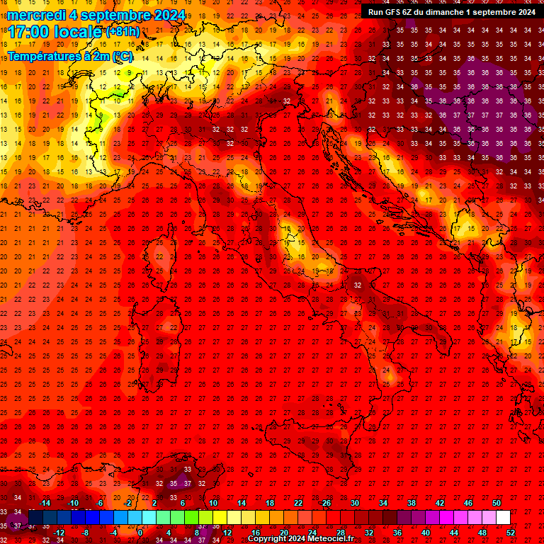 Modele GFS - Carte prvisions 