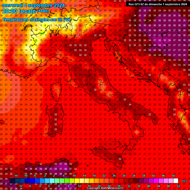 Modele GFS - Carte prvisions 