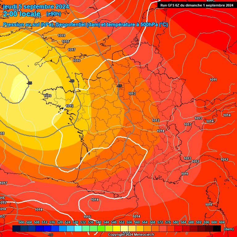 Modele GFS - Carte prvisions 