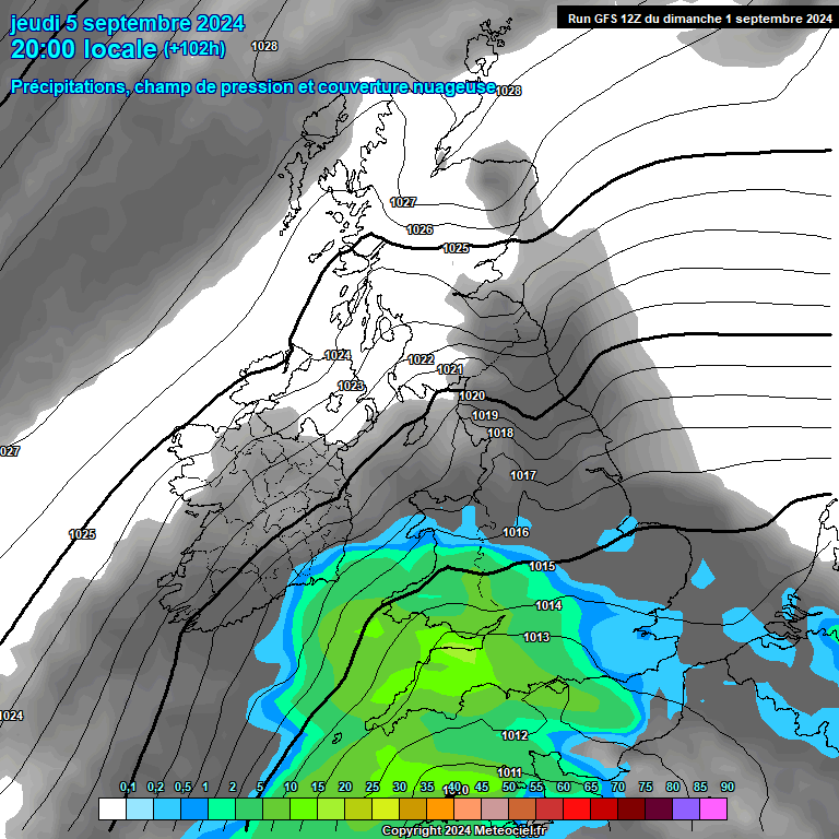 Modele GFS - Carte prvisions 