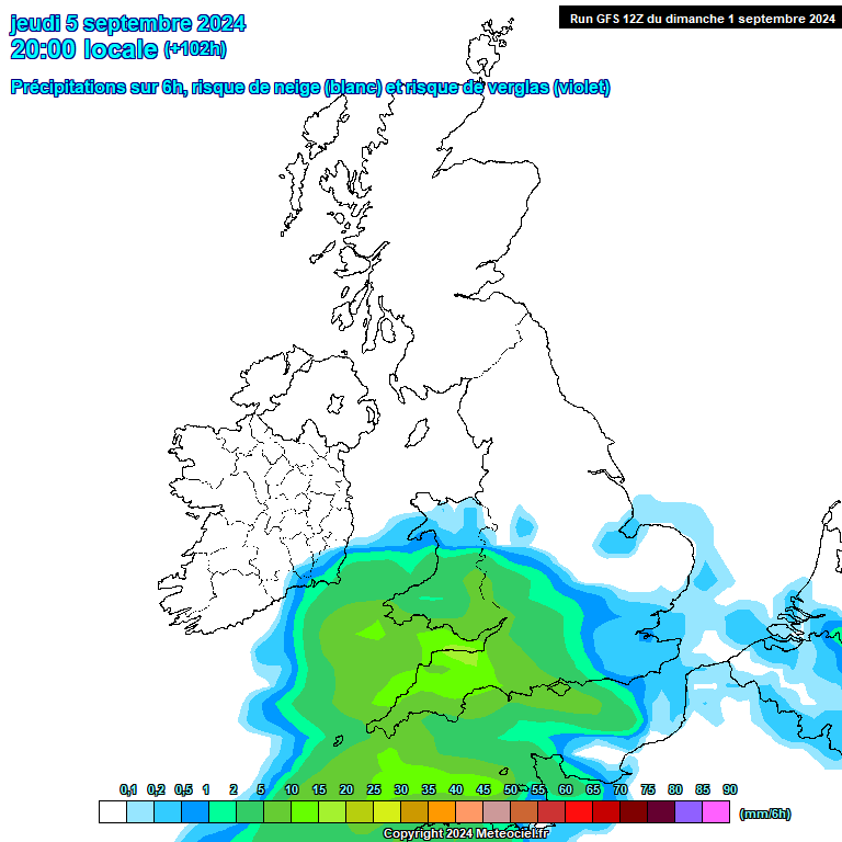 Modele GFS - Carte prvisions 