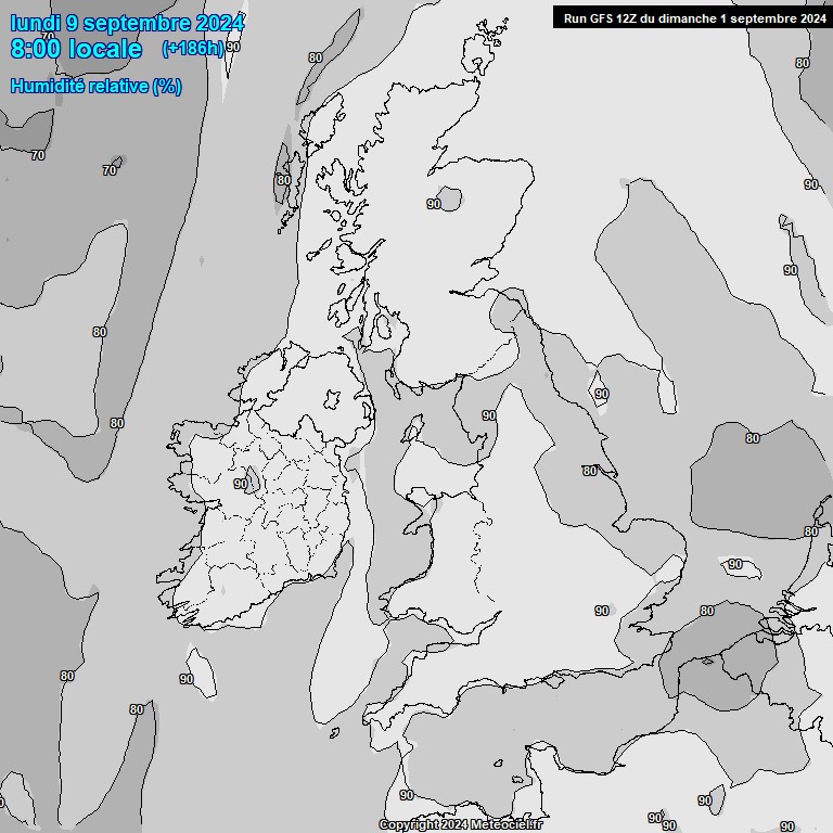 Modele GFS - Carte prvisions 