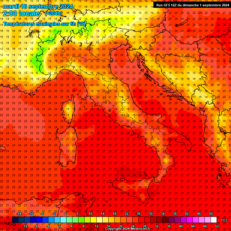 Modele GFS - Carte prvisions 