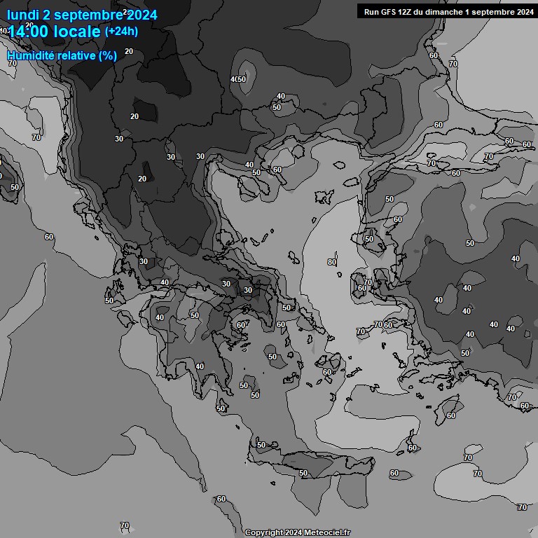 Modele GFS - Carte prvisions 