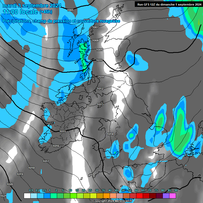 Modele GFS - Carte prvisions 