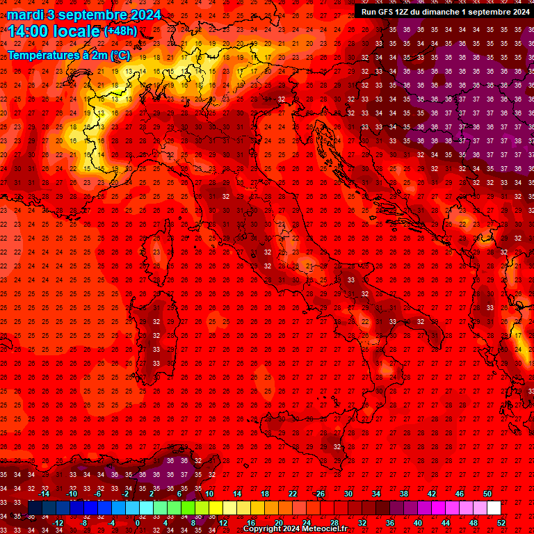 Modele GFS - Carte prvisions 