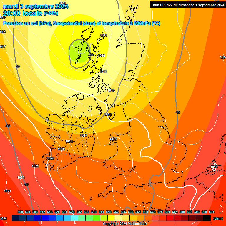 Modele GFS - Carte prvisions 