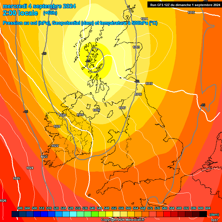 Modele GFS - Carte prvisions 