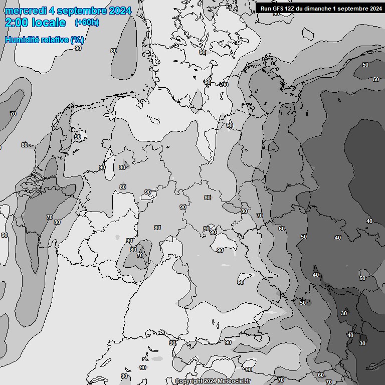 Modele GFS - Carte prvisions 