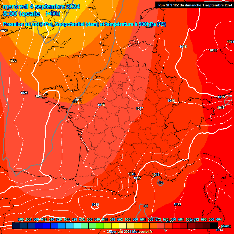 Modele GFS - Carte prvisions 