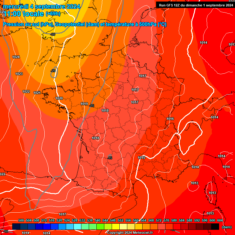 Modele GFS - Carte prvisions 