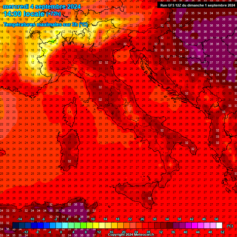 Modele GFS - Carte prvisions 