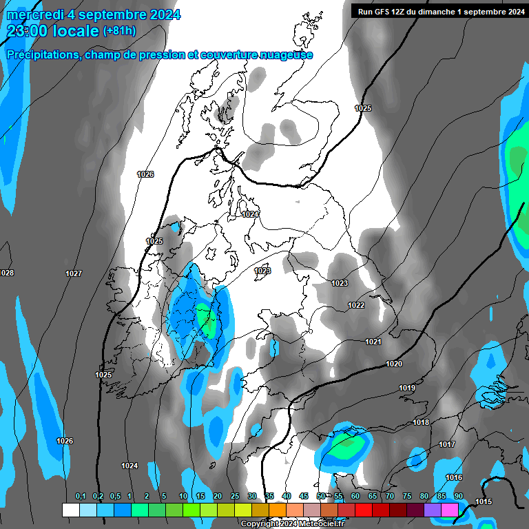 Modele GFS - Carte prvisions 