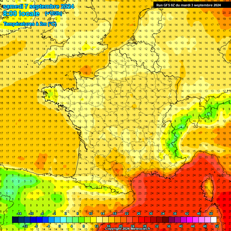 Modele GFS - Carte prvisions 