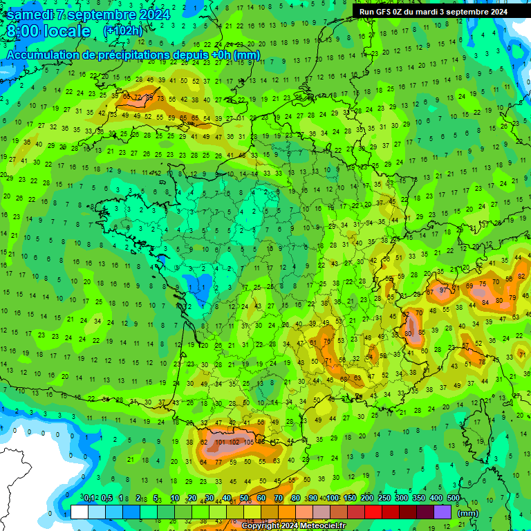 Modele GFS - Carte prvisions 