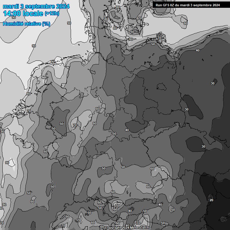 Modele GFS - Carte prvisions 