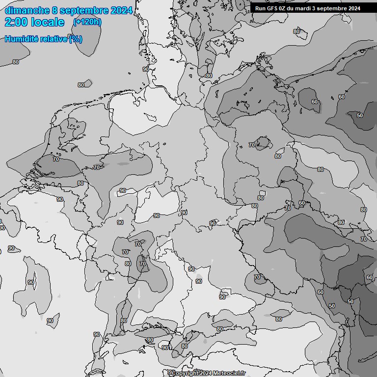 Modele GFS - Carte prvisions 