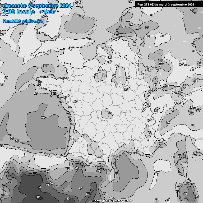 Modele GFS - Carte prvisions 