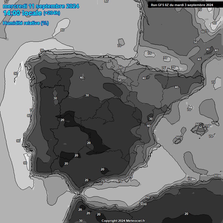 Modele GFS - Carte prvisions 