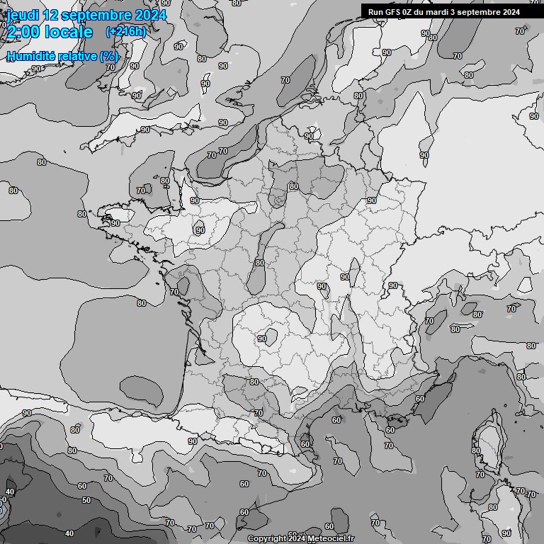 Modele GFS - Carte prvisions 