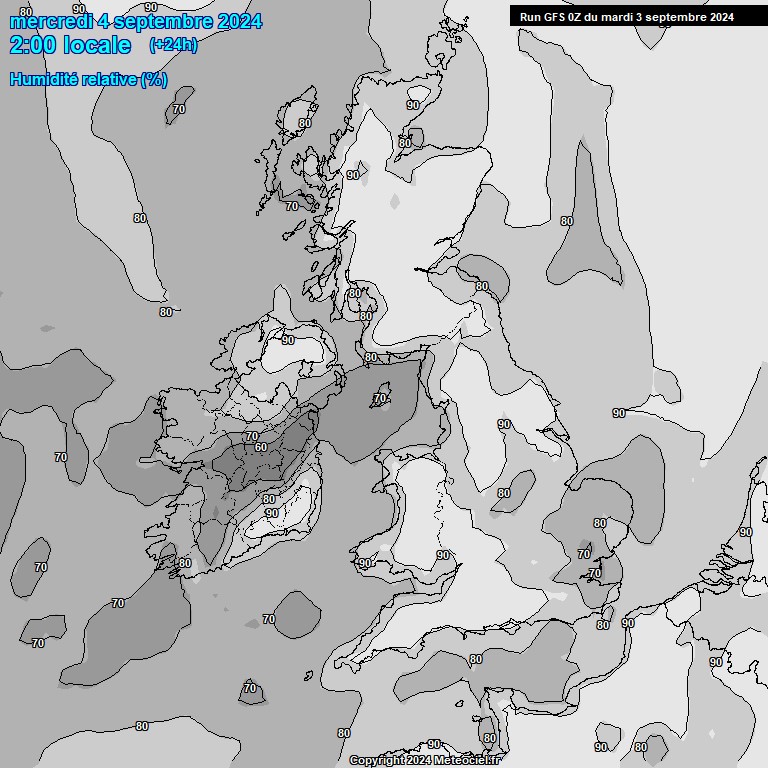 Modele GFS - Carte prvisions 