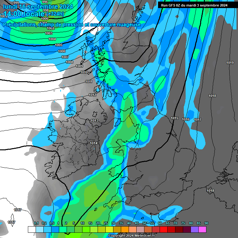 Modele GFS - Carte prvisions 