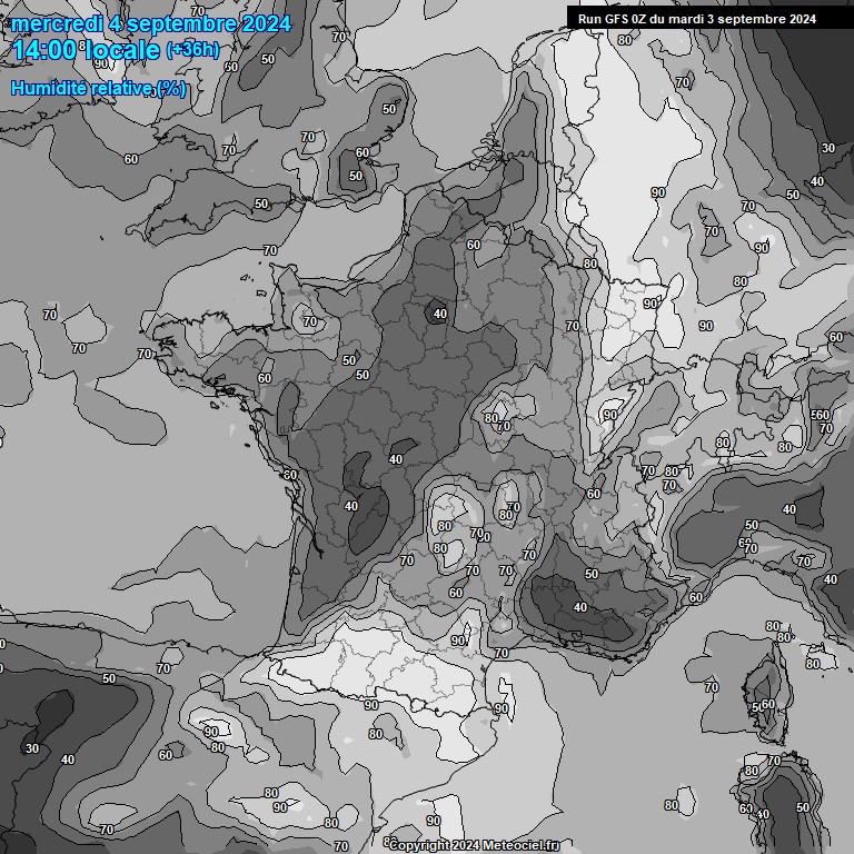 Modele GFS - Carte prvisions 