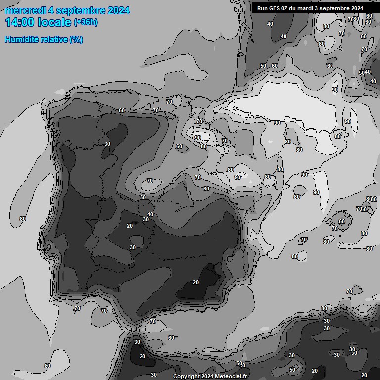 Modele GFS - Carte prvisions 