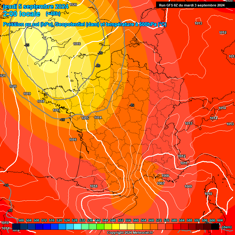 Modele GFS - Carte prvisions 