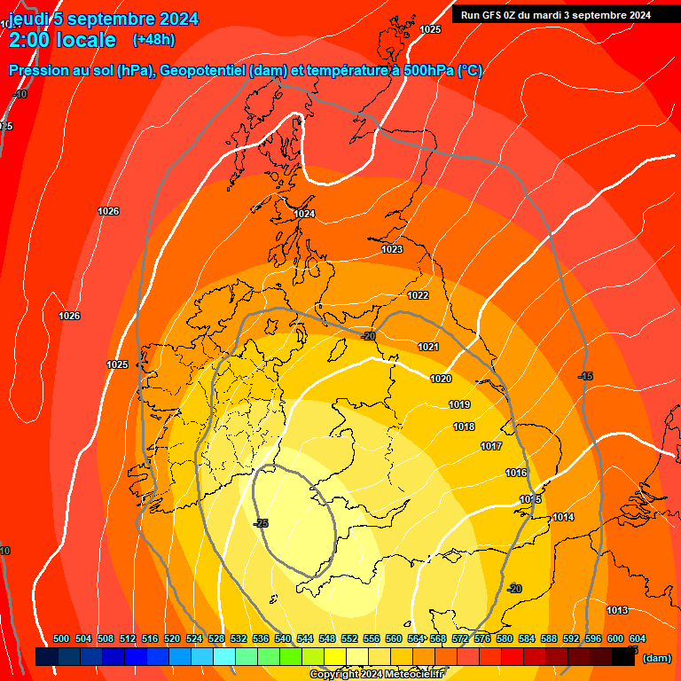 Modele GFS - Carte prvisions 