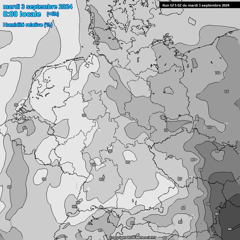 Modele GFS - Carte prvisions 