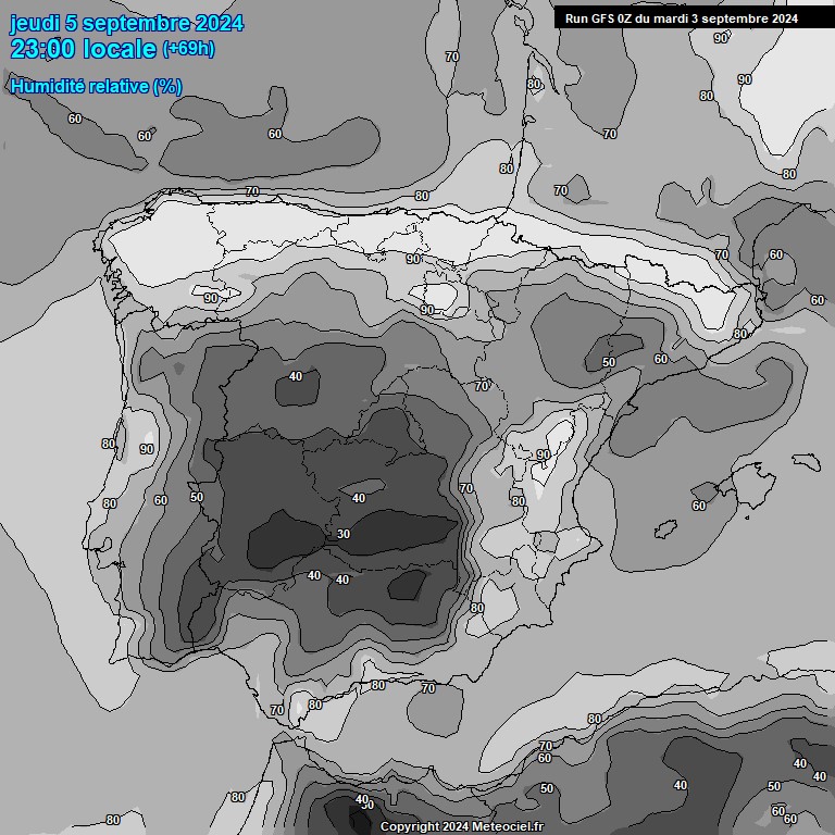 Modele GFS - Carte prvisions 