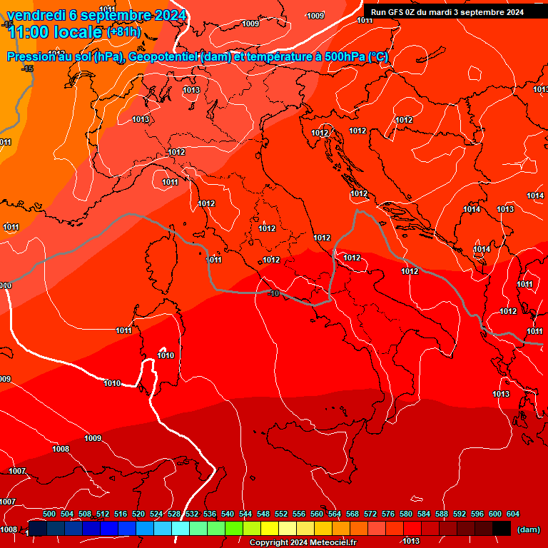 Modele GFS - Carte prvisions 