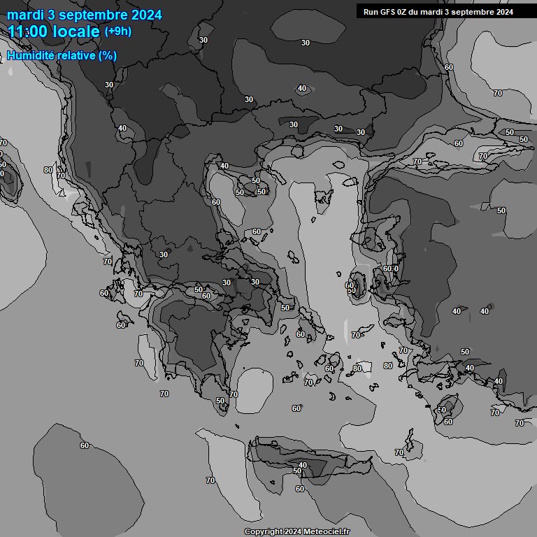 Modele GFS - Carte prvisions 