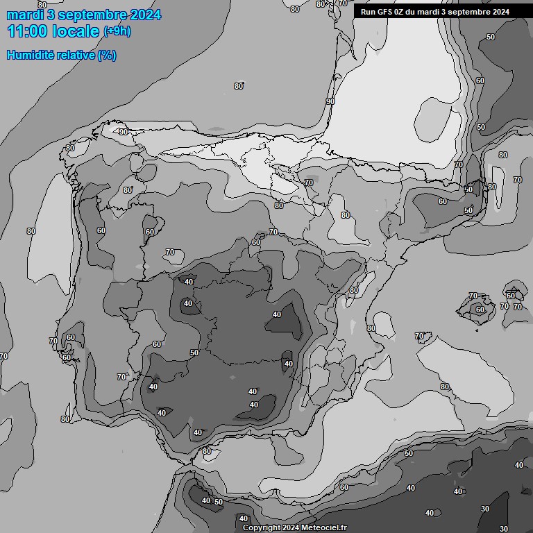 Modele GFS - Carte prvisions 