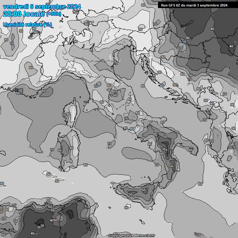 Modele GFS - Carte prvisions 