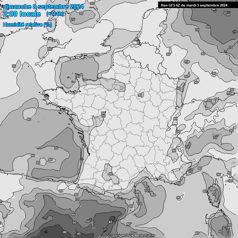 Modele GFS - Carte prvisions 