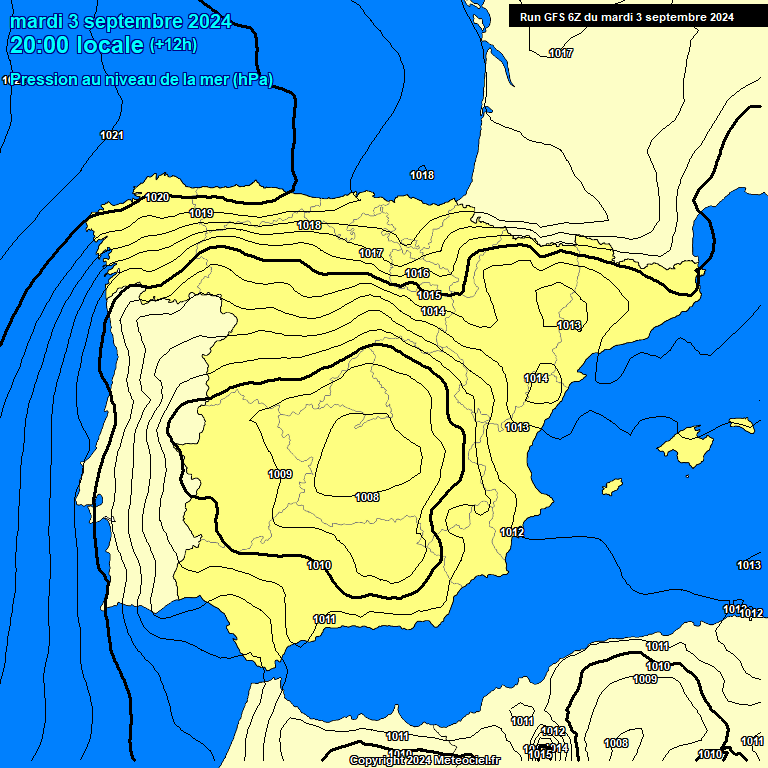 Modele GFS - Carte prvisions 