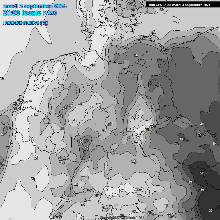 Modele GFS - Carte prvisions 