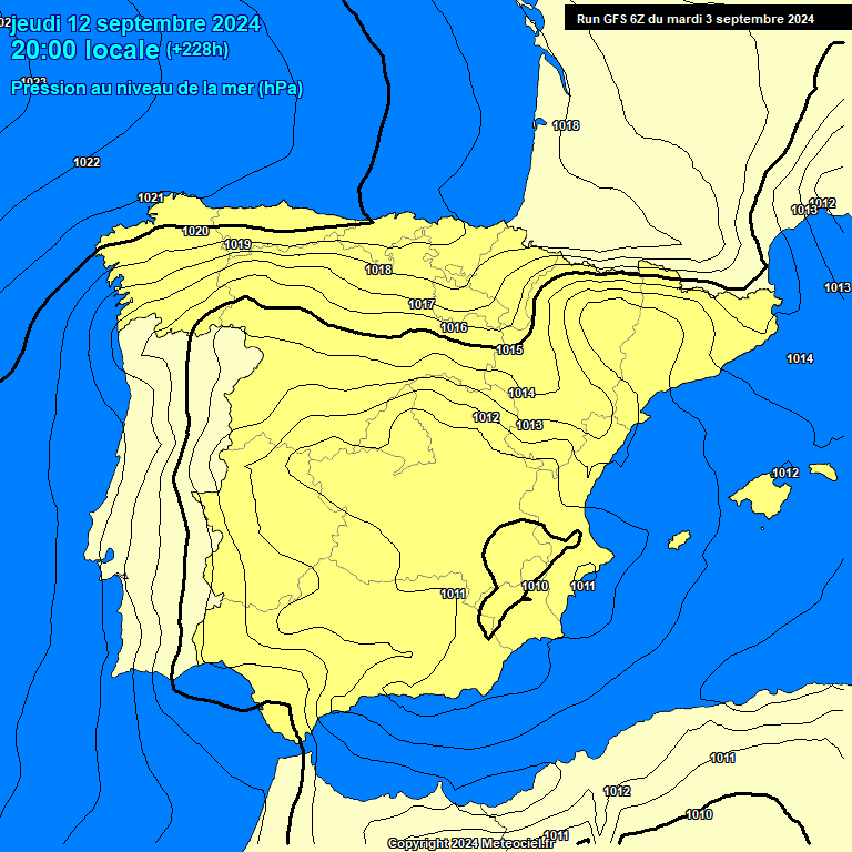 Modele GFS - Carte prvisions 