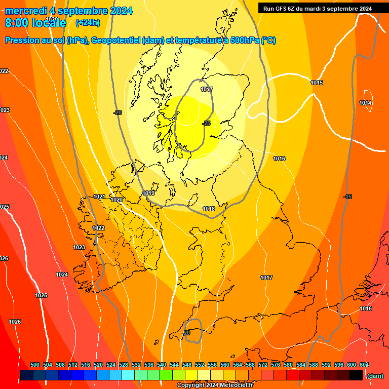 Modele GFS - Carte prvisions 