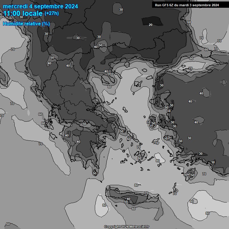 Modele GFS - Carte prvisions 