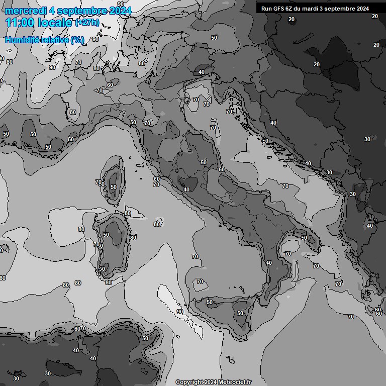 Modele GFS - Carte prvisions 