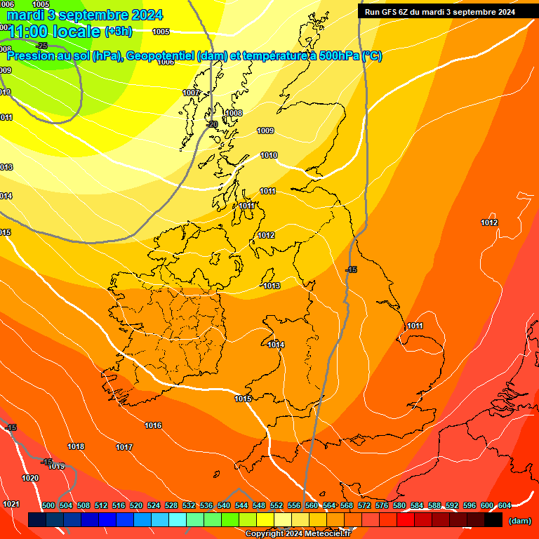 Modele GFS - Carte prvisions 