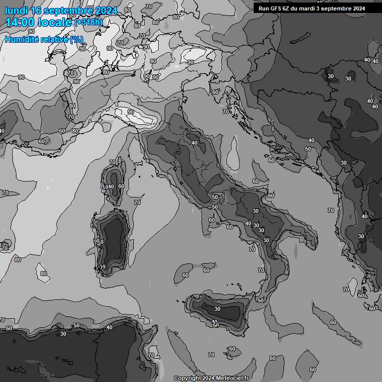 Modele GFS - Carte prvisions 