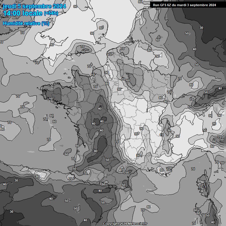 Modele GFS - Carte prvisions 