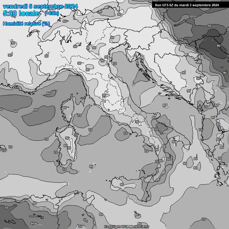 Modele GFS - Carte prvisions 